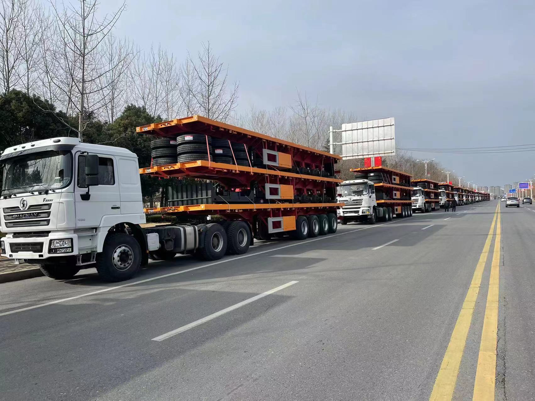 4 Axles Flatbed Semi Trailers များသည် အာဖရိကနိုင်ငံသို့ တင်ပို့ရန် အဆင်သင့်ဖြစ်နေပါပြီ။