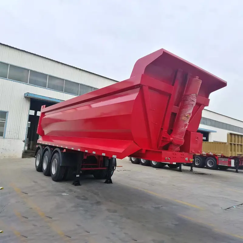 Jost 19 လက်မ Landing Gear ပါရှိသည့် 3 Axles U Shape Dump Trailer
