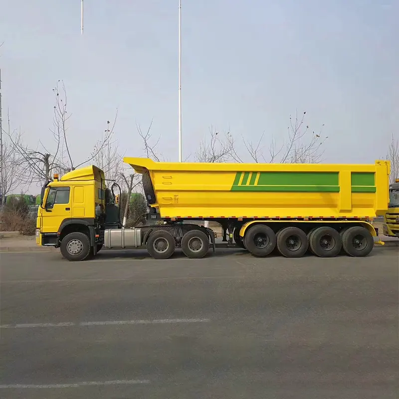 Fuwa 16t Axles ပါရှိသော 4 Axles Dump Semi Trailer