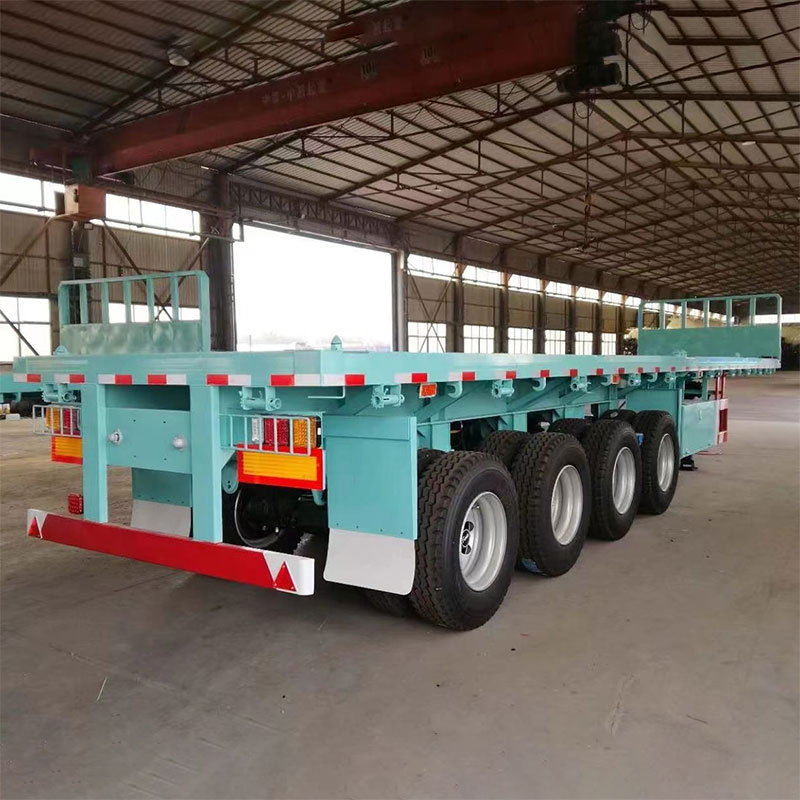 BPW 13T 0 င်ရိုးနှင့်အတူ 40ft 4 Axls သည် Semi Trailers ပြားချပ်ချပ်