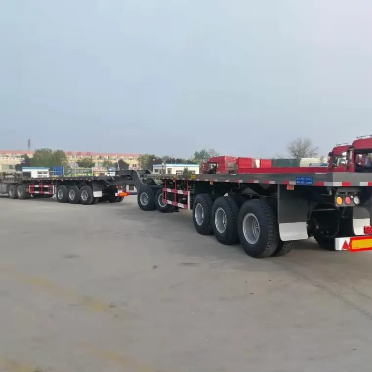 ဘေးနှစ်ဖက်ပါသော Flatbed Drawbar Trailer