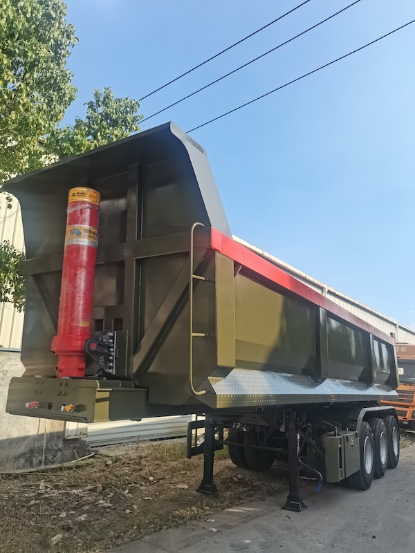 FUWA Axle Hyva ဟိုက်ဒရောလစ်စနစ်ပါသော U Shape Dumper Semi Trailers အကြီးစား 3 Axles